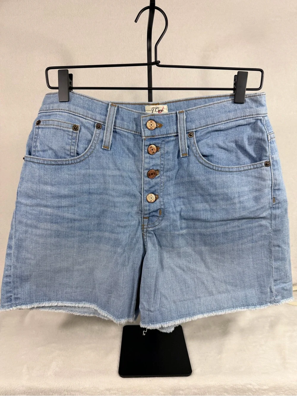 J. Crew Light Blue Button-Front Denim Shorts